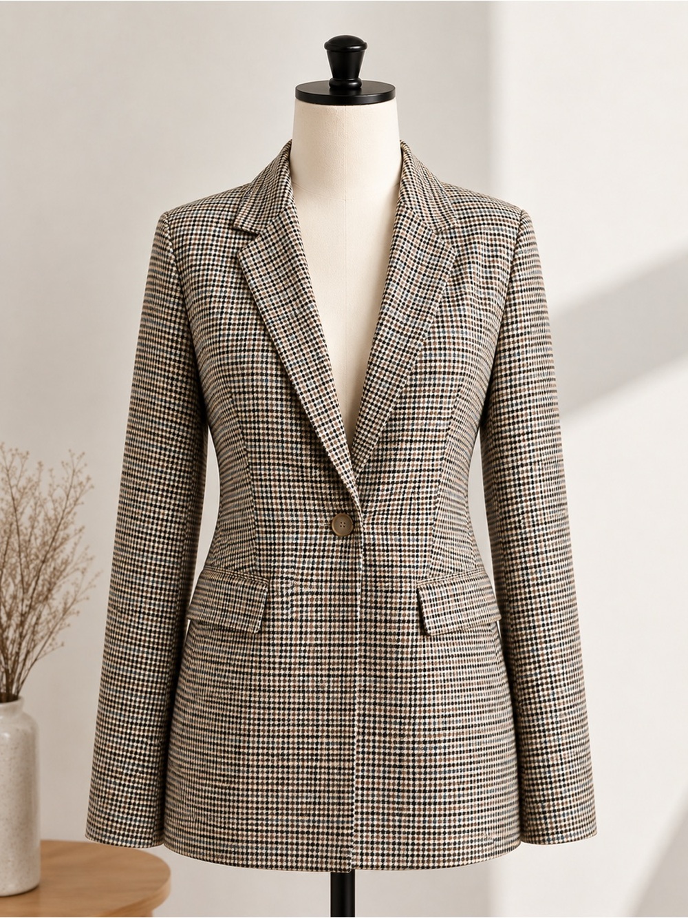 LOFT Women’s Plaid Blazer Size 12 NWT One-Button Tailored Jacket